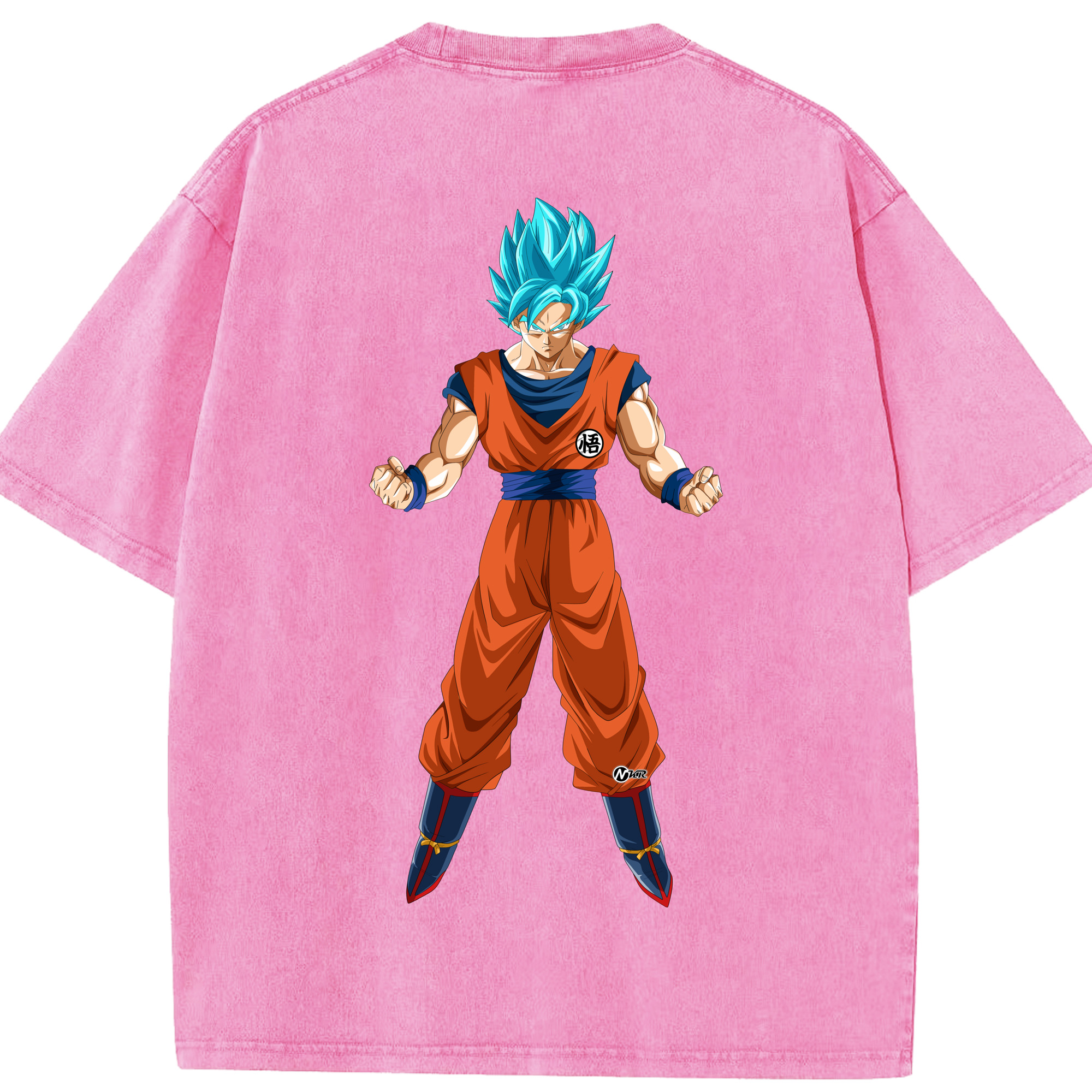 （画像用） ドラゴンボール 孫悟空（そん ごくう）Son Goku カカロット DRAGON BALL Kakarotto 綿100% ヴィンテージ風 半袖Tシャツ（背面プリント）